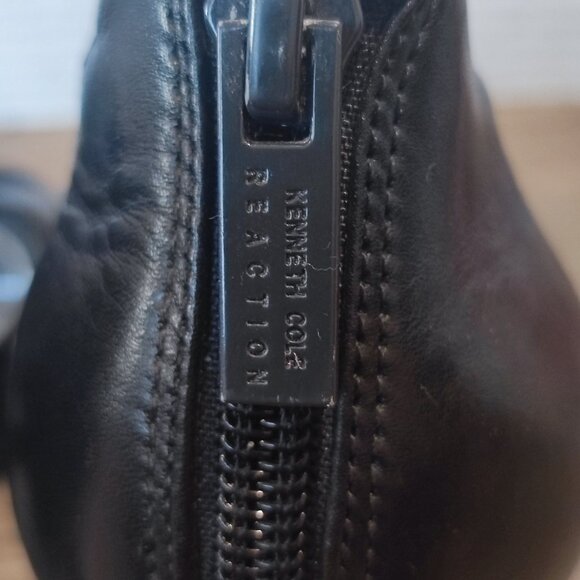 Kenneth Cole Reaction Sandals size 8 M Black High heel Leather Cross Strap - Picture 8 of 13